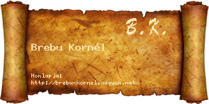 Brebu Kornél névjegykártya